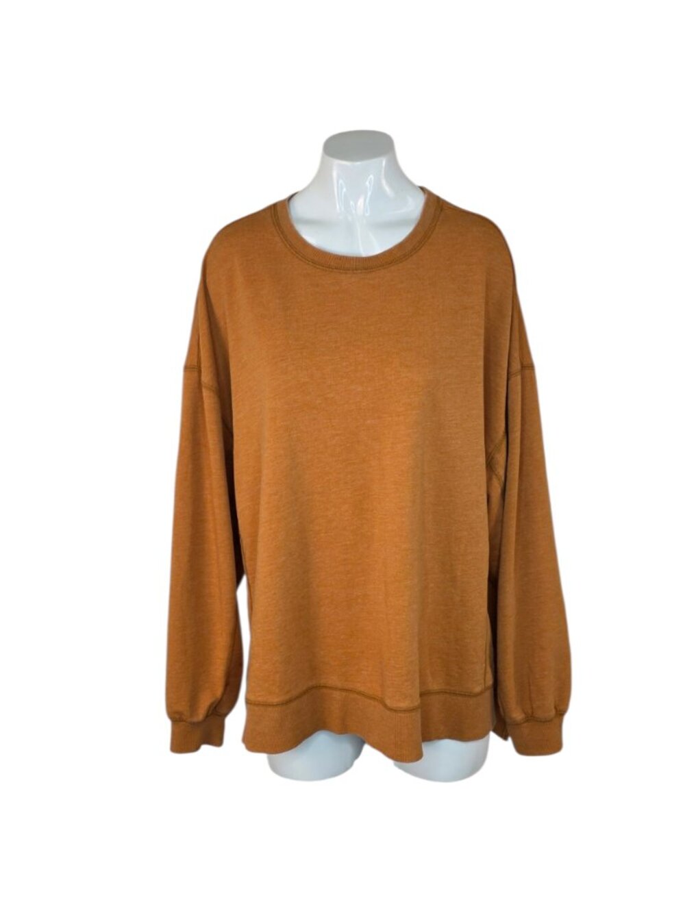 Z Supply Modern Weekender Long Sleeve Shirt, Orange, Terry Knit, Oversize, M